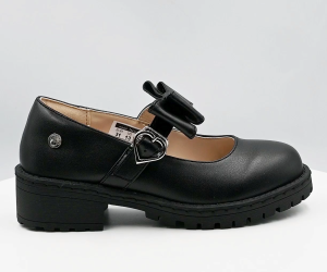 Minnie Mouse Black School Shoes with Memory Foam for Kids Girls Tallula