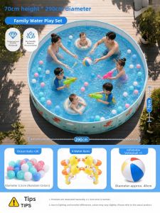 CHEORLIAN | Foldable Non-Inflatable Outdoor Pool 1m Depth