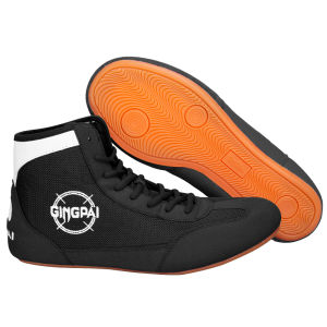 High Top Boxing Shoes Men Children Sanda Combat Training Shoes Adult Wrestling Shoes Fitness Weightlifting Martial Arts Shoes