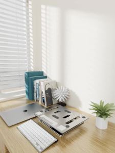 Laptop Stand Adjustable Laptop Stand Foldable 360-Degree Rotating Lifting Folding Hand Computer Brackets Aluminum Alloy Hollow Heat Dissipation 笔记本支架