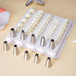 Medium Size Baking Common Buttercream Piping Nozzles Cake Decorative Stainless Steel 304 Cookie Flower Tips Kitchen Tools