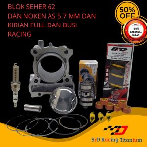 BLOK SEHER BORE UP NMAX AEROX LEXY 63 MM CRP JAPAN SPEC DAN PAKET KIRIAN TAHAN PANAS NOKEN AS RACING 5.7 MM JAPAN SPEC CNC PINISHING DAN CUSTING