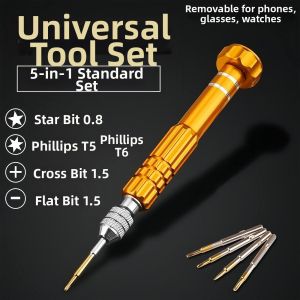 YOULE | Small Repair Screwdriver Kit for Smartphones Star and Hexagonal Tips
