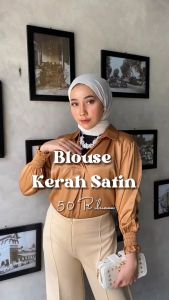 CANDY.GROSIR - Kara Blouse Kerah Satin/ Kemeja Satin/ Safire Blouse Satin