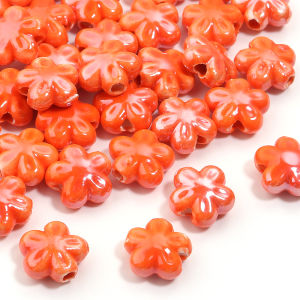10pcs/lot 12mm Five-petaled Flowers Ceramic Beads For Jewelry Making Diy Bracelet Necklace Colorful Ceramic Flower Beads
