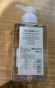 MUJI Pet Refill Bottle/ 400 ML/ 250 ML/ Clear/ Japan