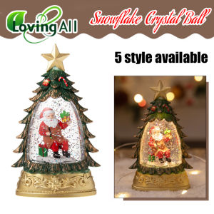 Christmas Snowflake Crystal Ball Retro Snowing Landscape Decoration Santa Snowman Night Light Decor Christmas Decorations Indoor Home Decor