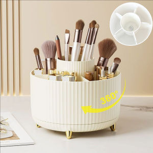 YESPERY ที่ใส่กล่องเก็บของบนโต๊ะแต่งหน้าแบบหมุนได้360 ° ที่ใส่แปรงเครื่องสำอางที่ใส่ดินสอเขียนคิ้วลิปสติกกล่องเครื่องประดับ
