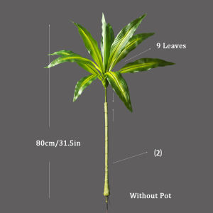 80-165cm Large Artifcial Dracaena Tree Tropical Fake Brazilwood Plants Plastic Palm Leaves Faux Corn Leaf For Home Garden Decor
