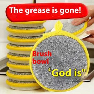 Bay gấu miếng bọt biển rửa chén mạnh mẽ để loại bỏ dầu mỡ dụng cụ vệ sinh nhà bếp