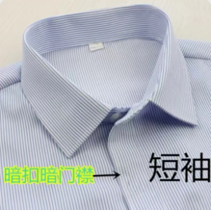 Áo Sơ Mi Công Sở Kẻ Sọc Màu Xanh Lam Nền Trắng Cho Nữ Trang Phục Công Sở Ngân Hàng Khách Sạn Cổ V Trang Phục Lịch Sự Tôn Dáng Cỡ Lớn Dài Tay Không Cần Là