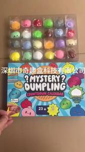 Squishy Fidget Mystery Dumpling 24 Day Countdown Calendar Sensory toy for Adult Party Favor Table Decor Christmas Gift Blind Box
