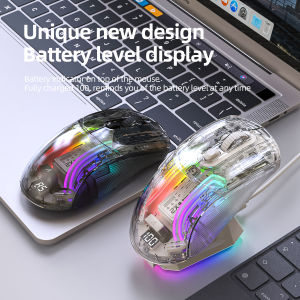 ATTACK SHARK | Attack Shark X2 Pro Magnetic Charging Bluetooth Mouse Tri-Mode RGB Lights Transparent Battery Indicator Computer Phone