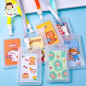 CTD Transparent ID Holder Colored Plastic Hard Case with Lanyard Name Batch Badge Tag Entry Pass