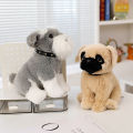 23cm Simulation Dog Plush Doll Cute Mini Schnauzer Bulldog Husky Shar-pei Animal Stuffed Toy Home Decor Gift For Boys And Girls. 