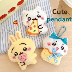 3Pcs Chiikawa Cute Plush Doll Pendant Keychain Backpack Decor Cartoon Brooch