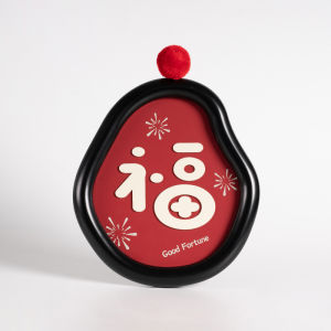 EMITDOOG Trang Trí Chữ "Phúc" TV Cabinet Trang Trí Phòng Khách Trang Trí Nhà Mới Quà Tặng Trang Trí Bàn Trang Trí Bằng Gỗ Thủ Công Bán Tự Động