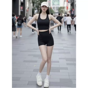 Set áo croptop sát nách kèm quần đùi KVYBODY S35 chất thun cotton borip lụa dày mịn co giãn thích hợp mặc ở nhà đi chơi