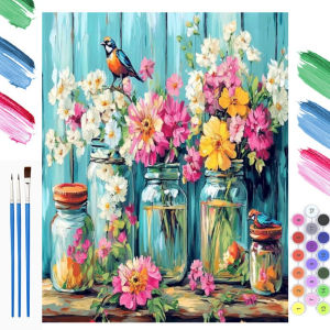 DIY Digital Oil Painting Paint By Numbers Floral Pattern Canvas Hand Painted Artwork for Home Decoration Festival Gift