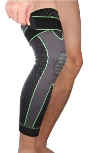 1pc Elastisitas Panjang Bantalan Lutut Kaki Olahraga Pelindung Perban Outdoor Legging Lari Bersepeda