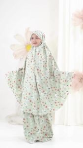 "COD"MUKENAH ANAK TANGGUNG 2in1 MOTIF BUNGA MATERIAL KATUN MIKRO TERBARU 2025