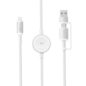 WIWU 2 in 1 Fast Charging Cable for Apple Watch Charger& iPhone 17 16 15 14 13 Charger USB A&C Multi Charging Cable Nylon Braided Cord for Apple Watch iPhone