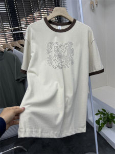 Cool Feeling Breathable Mens round Neck Short Sleeve T-Shirt Sorona Mixed Weave Summer Fashionable Simple Design Casual Top