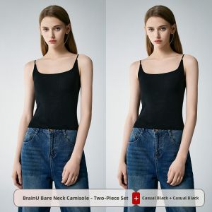 miiow | Cat Woman Strap Vest Summer Fashion U-neck Backless Bralette Integrated Womens Underwear Base Layer With Chest Pad Cup