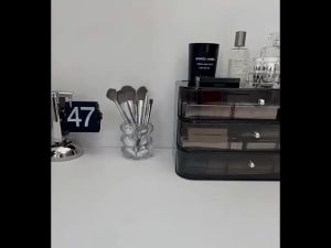 Folding Makeup Mirror Portable Office Desktop Travel MirrorPU Leather Mirror with Adjustable Stand