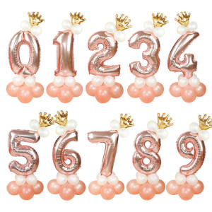 Partybaloon Paket Balon Foil Angka Umur Usia Ulang Tahun Ultah Jumbo Besar 80 Cm set Murah Silver PBA-04