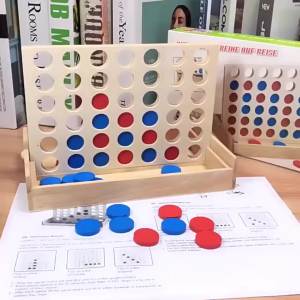 Trò Chơi Cờ Vua Bốn Liên Kết Trong Hộp Gỗ - Đồ Chơi Giáo Dục Montessori Cho Trẻ Nhỏ Trò Chơi Trí Tuệ Trên Bàn Học Dành Cho Lứa Tuổi 3-12