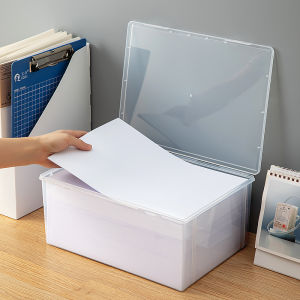 Transparent Plastic Desk Organizer Square Dustproof