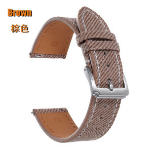 Vintage Denim Pattern Watch Band 18mm 19mm 20mm 21mm 22mm Quick Release Cowhide Strap Universal Canvas Sport Men Wrist Bracelet