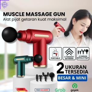 Massage Gun Portable // Alat Pijat Elektrik // Fascial Gun Multifungsi