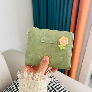 Cute Mini Short Wallet for Women Elegant High Value Student Coin Purse Advanced Feeling Fashionable Square Shape PU Leather