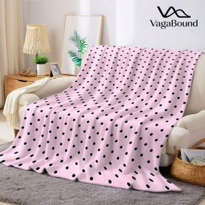 BILIBILI | Pink Dot-s Flannel Blanket Warm Soft Halloween Christmas Decorative Couch Warm Cozy All-Season Gift