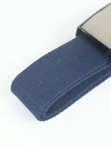 Ikat Pinggang Pria Gesper Bahan Katun Silet Jepit Hitam YH-BK-40