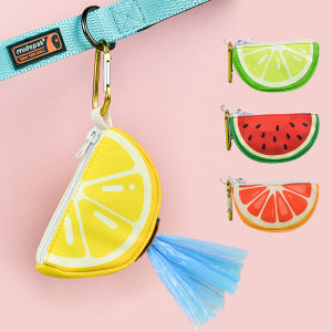 Cute fruit pet poop bag storage can be connected to any dog leash bag and leash not included limited special edition