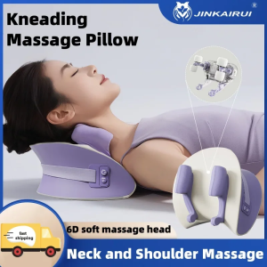 Jinkairui Neck and Shoulder Kneading Massage Pillow Cervical Massager Trapezius Muscle Kneading Massage Pillow