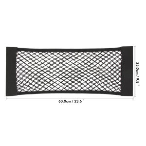 Kcimo Universal Car Rear Seat Back Elastic Mesh Storage Bag Auto Organizer Trunk Seat Pocket Cage for Vehicle Storage