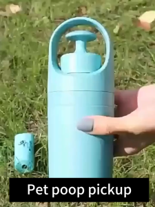 Portable Dog Poop Scooper with Bag Dispenser - Durable Plastic Teal Claw Design for Efficient Waste Pickup Includes Leak-Proof Bags Ideal for Outdoor Use