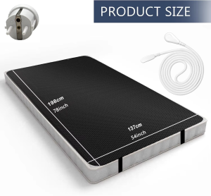 Grounding Earthing Mat for Bed Queen Size Inches with 15ft Cord Anti Static Mat for Better Sleep Stress Relief Pain Reduction