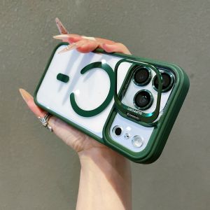 szhaiyu | Luxury Transparency Phone Case For iPhone 18 17 16 15 13 Pro Max 14 Plus With Metal Camera Lens Holder Bracket Stand Cover