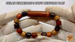 GELANG kayu Kombinasi 3 KAYU Bertuah plat setigi wulung Kualitas Terbaik