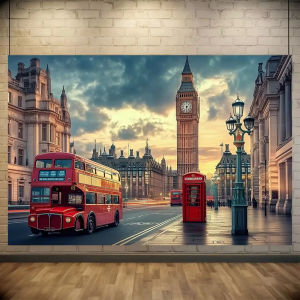 Iconic London Double Decker Bus and Red Phone Box Jigsaw Puzzle 500/1000/1200/2000PCS Stress Relief Puzzle Wall Art Decor Gift