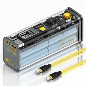 Pin sạc dự phòng trong suốt SHARGE STORM 2 liquid 25600mah hỗ trợ 100w với màn hình LED hiển thị chi tiết