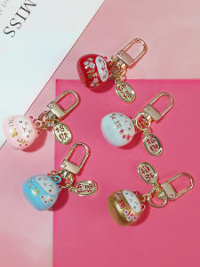 Cute Short Style Mobile Phone Chain Cat Charm Japanese Water Sound Bell Rope Bag Pendant Womens USB Flash Drive Pendant