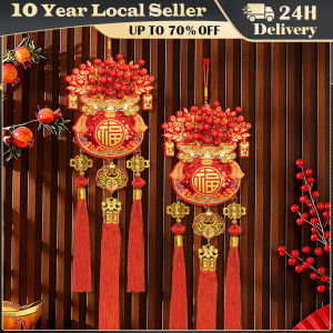 Lucky Bag Shape Chinese New Year Decoration with Tassel Three-dimensional Spring Festival Pendants Glitter Sequins Widely Use