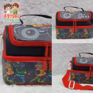 Tas Makan Bekal Anak Laki-Laki Motif Mobil / Lunch Bag Car / Tas Bekal Anak Mobil Merah