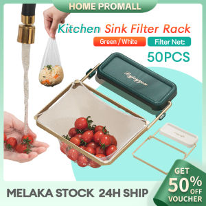 Kitchen Sink Filter Bag Rak Besi Penapis Sink 50Pcs Disposable Mesh Net Sink Strainer Bags Anti-Clogging Sink Filter Basket Holder 厨房水槽过滤袋